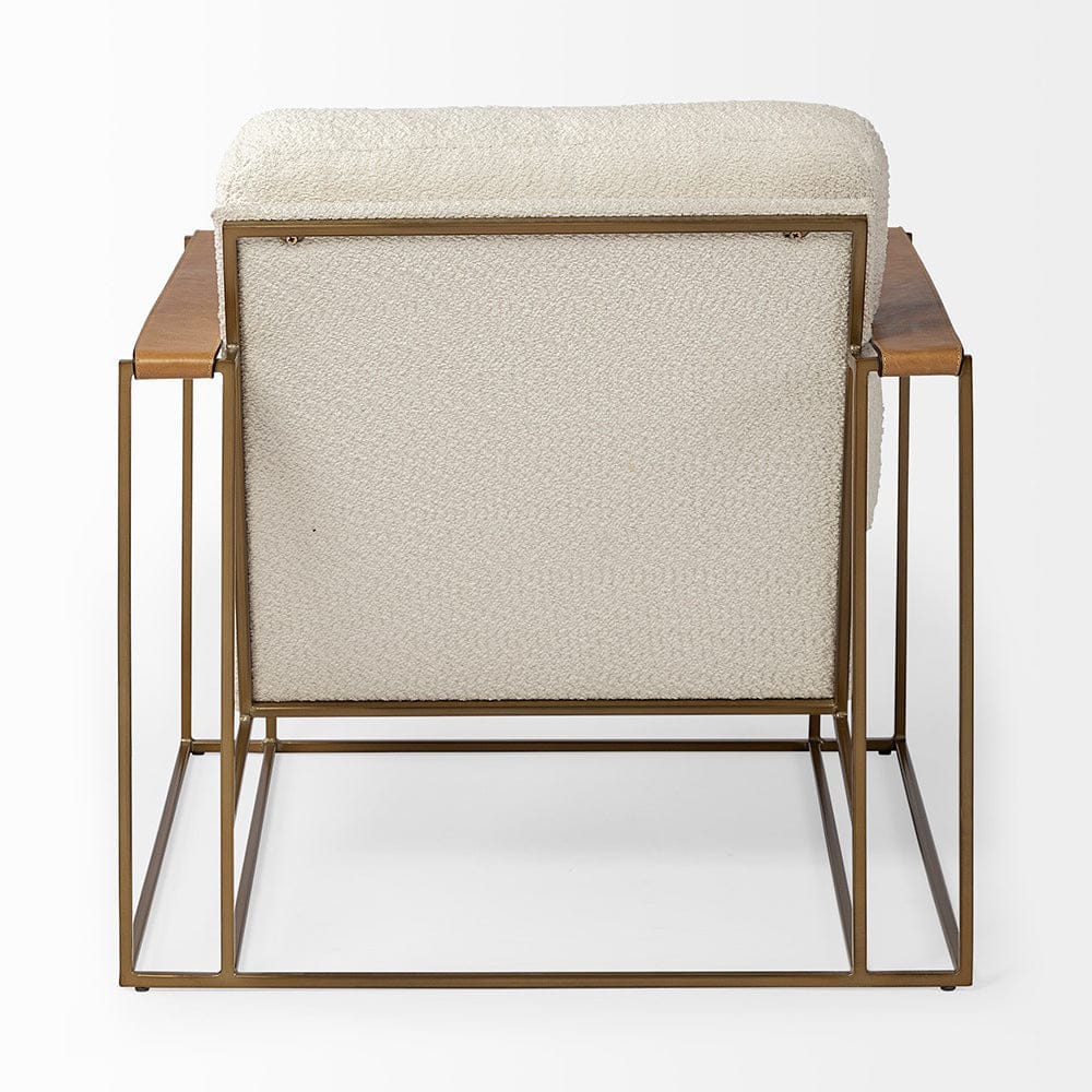 Mercana - Watson Cream Fabric Wrap Gold Metal Frame Accent Chair - 69135 view 10