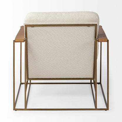Mercana - Watson Cream Fabric Wrap Gold Metal Frame Accent Chair - 69135 view 10