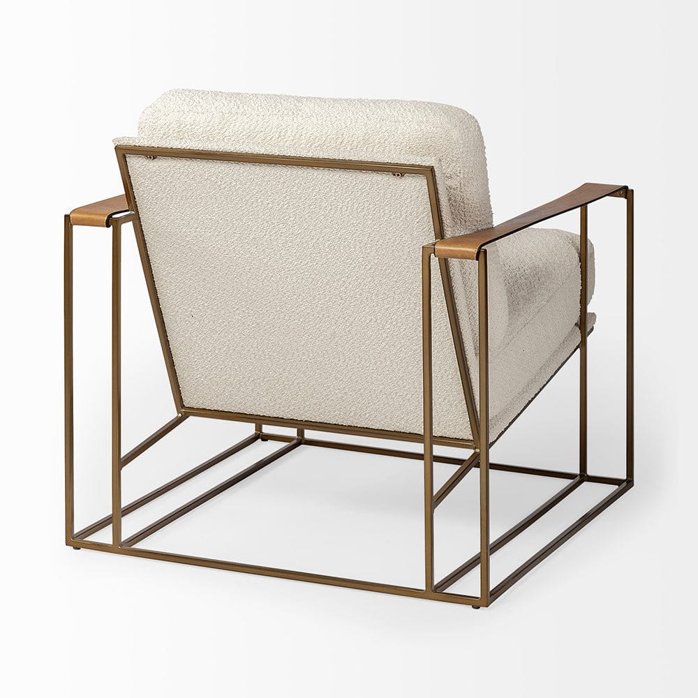 Mercana - Watson Cream Fabric Wrap Gold Metal Frame Accent Chair - 69135 view 11