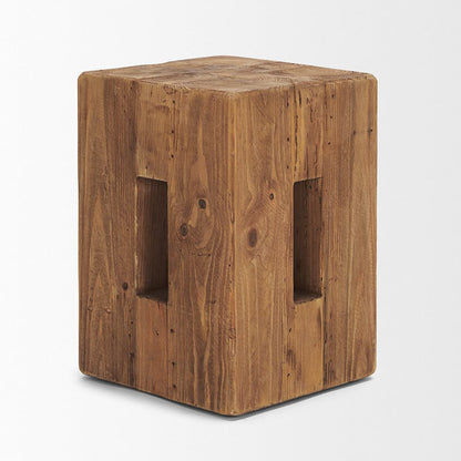 Mercana - Waylen Natural Wood Block Accent Stool - 71020 view 3