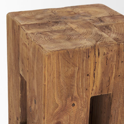 Mercana - Waylen Natural Wood Block Accent Stool - 71020 view 4