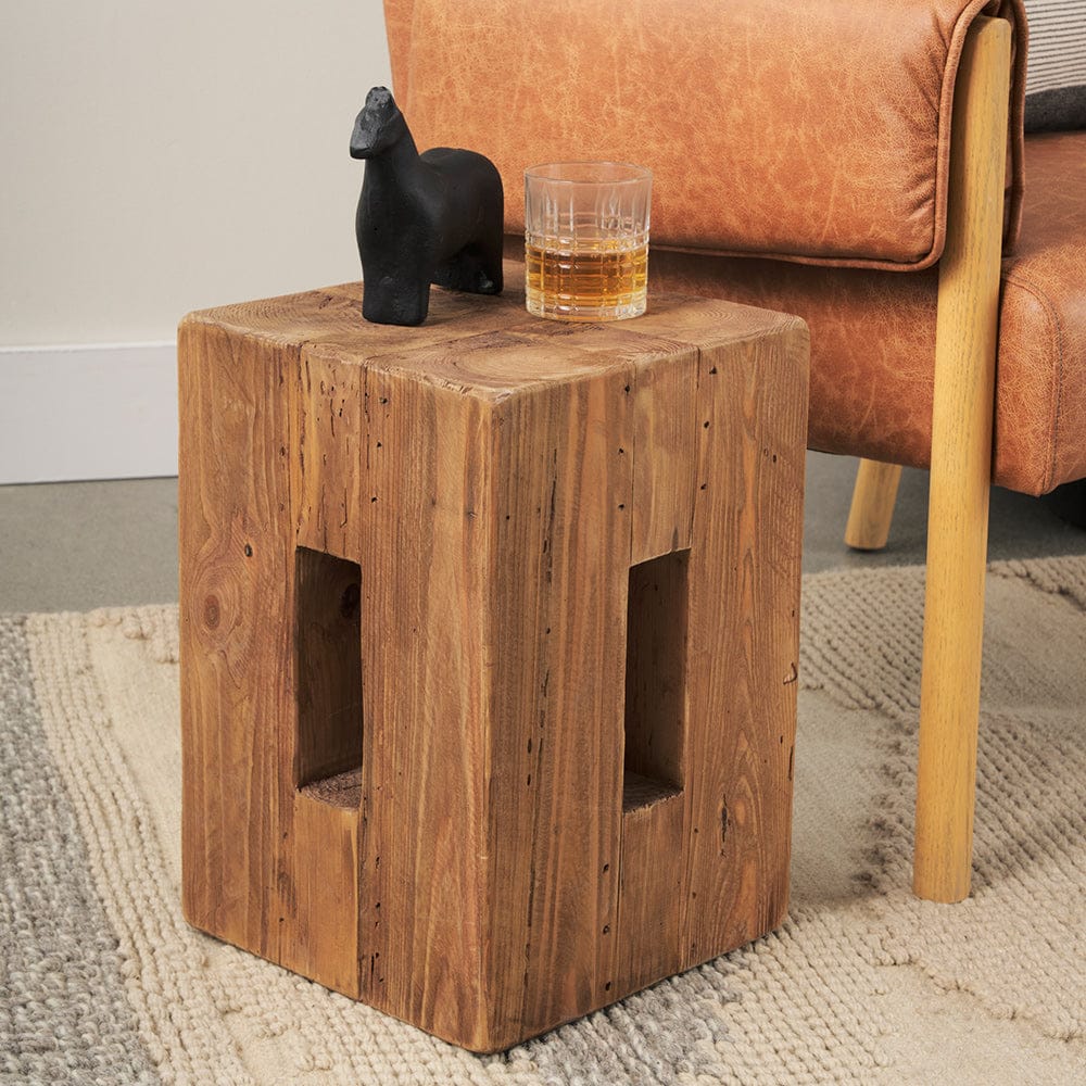 Mercana - Waylen Natural Wood Block Accent Stool - 71020 view 9