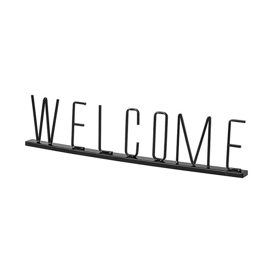 Mercana - Welcome 24L x 1W Black Metal Sign - 68791_CLOSEOUT view 1