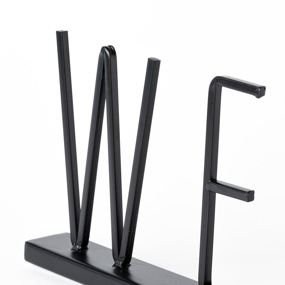 Mercana - Welcome 24L x 1W Black Metal Sign - 68791_CLOSEOUT view 4