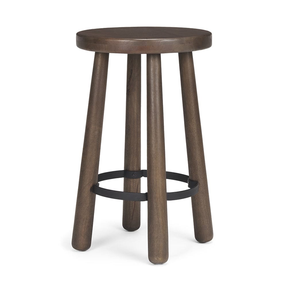 Mercana - Weldon Dark Brown Wood w/ Matte Black Metal Counter Stool - 71037 view 1
