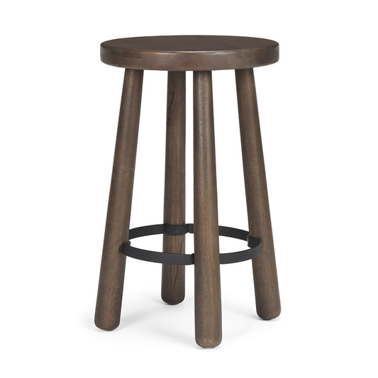 Mercana - Weldon Dark Brown Wood w/ Matte Black Metal Counter Stool - 71037 view 1