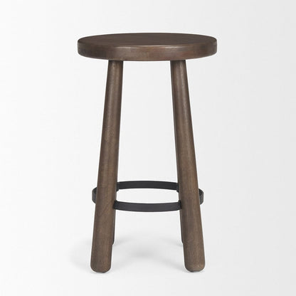 Mercana - Weldon Dark Brown Wood w/ Matte Black Metal Counter Stool - 71037 view 2
