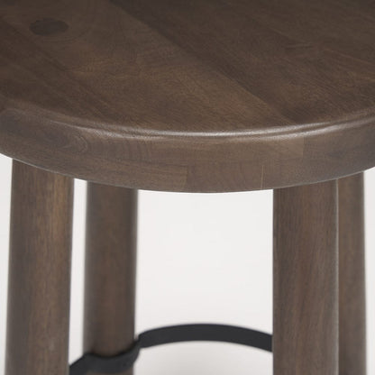 Mercana - Weldon Dark Brown Wood w/ Matte Black Metal Counter Stool - 71037 view 5