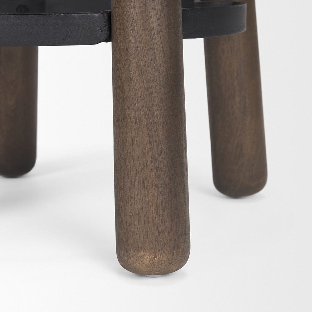 Mercana - Weldon Dark Brown Wood w/ Matte Black Metal Counter Stool - 71037 view 7