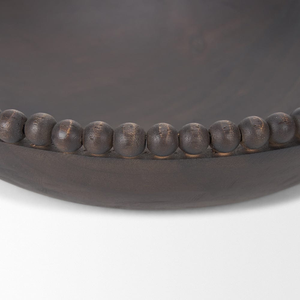 Mercana - Wendell Dark Brown Wood w/ Wood Beads Round Bowls - 70927 view 6