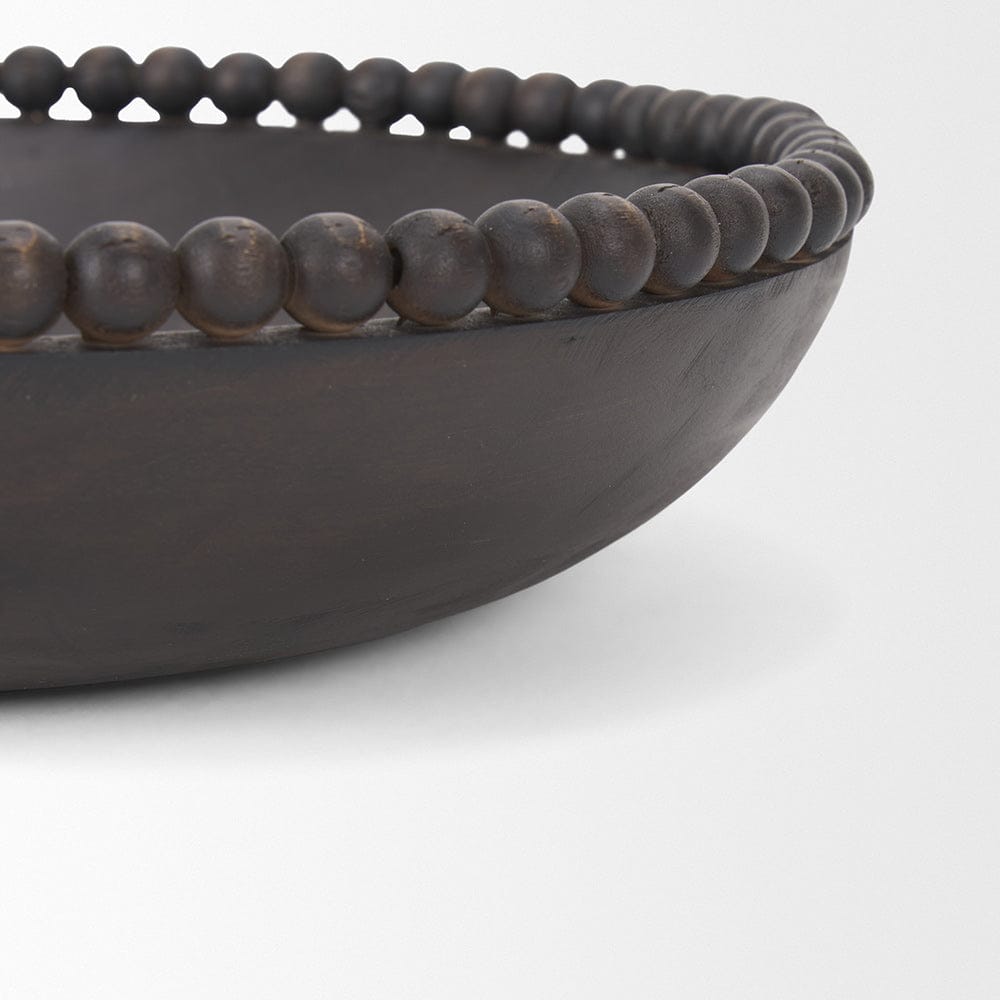 Mercana - Wendell Dark Brown Wood w/ Wood Beads Round Bowls - 70927 view 7