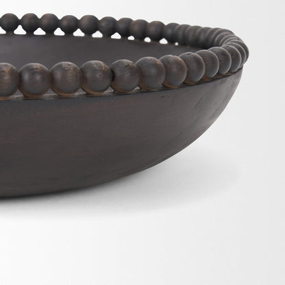 Mercana - Wendell Dark Brown Wood w/ Wood Beads Round Bowls - 70927 view 7