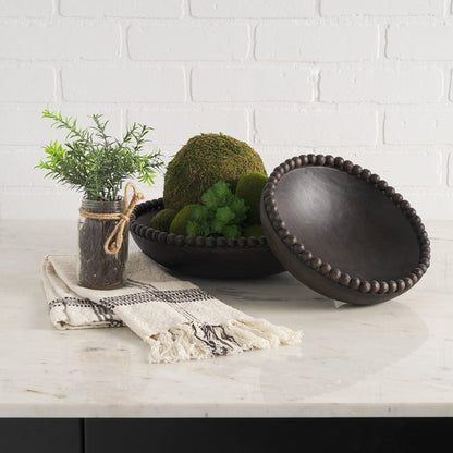 Mercana - Wendell Dark Brown Wood w/ Wood Beads Round Bowls - 70927 view 8