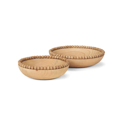 Mercana - Wendell Light Brown Wood w/ Wood Bead Round Bowls - 70928 view 1