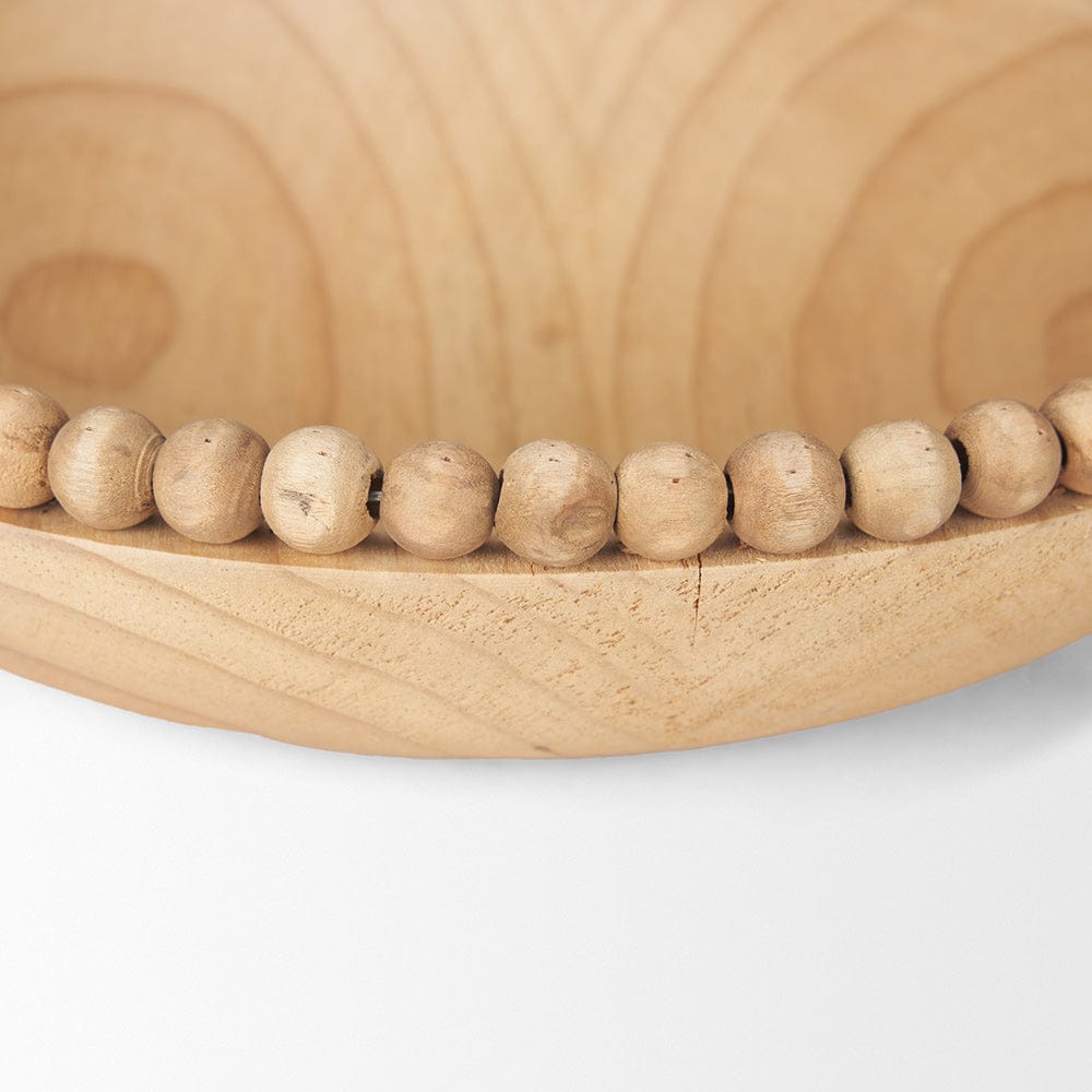 Mercana - Wendell Light Brown Wood w/ Wood Bead Round Bowls - 70928 view 6