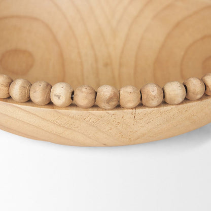 Mercana - Wendell Light Brown Wood w/ Wood Bead Round Bowls - 70928 view 6