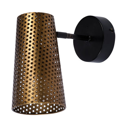 Mercana - Wesley I 11x10.2 Gold Toned Perforated Metal Cone Wall Sconce - 68426_CLOSEOUT view 1