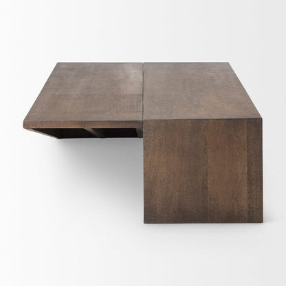 Mercana - West 55L x 32W x 14H Medium Brown Wooden Angled Coffee Table - 69781 view 3