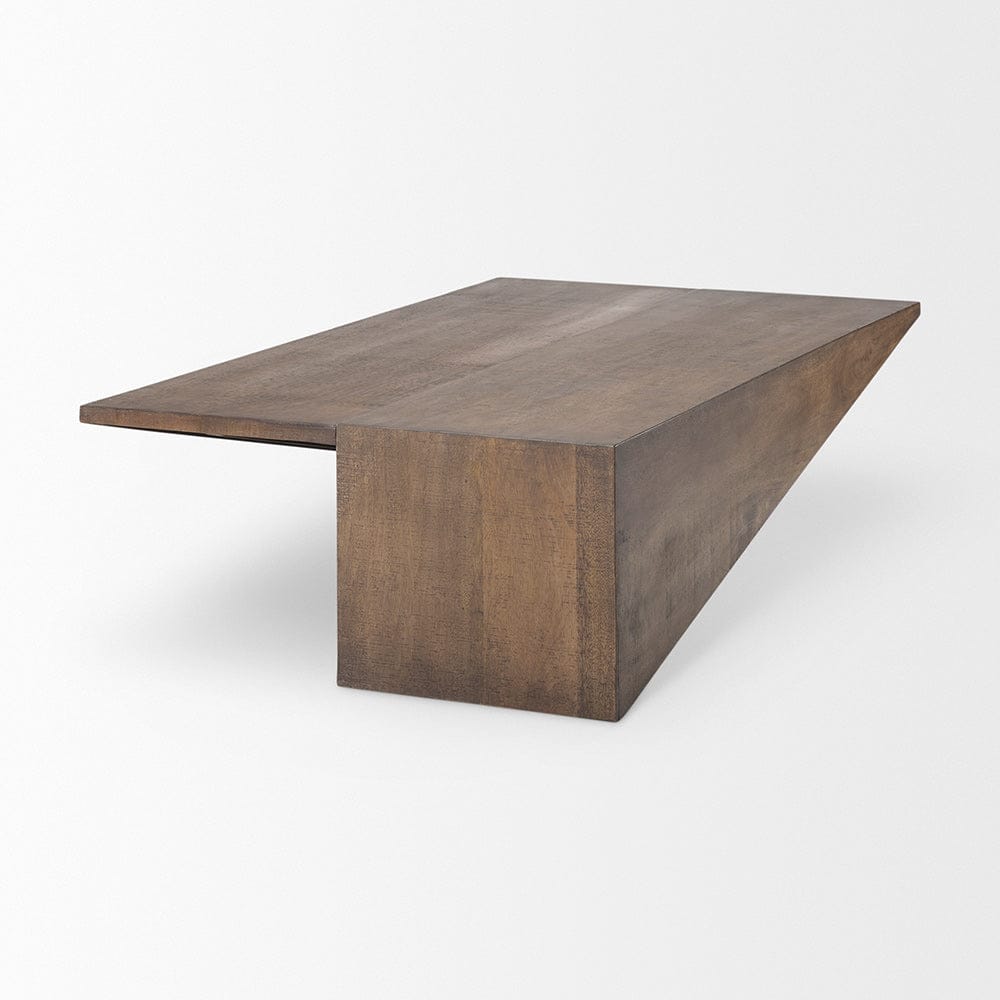Mercana - West 55L x 32W x 14H Medium Brown Wooden Angled Coffee Table - 69781 view 4