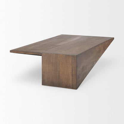 Mercana - West 55L x 32W x 14H Medium Brown Wooden Angled Coffee Table - 69781 view 4