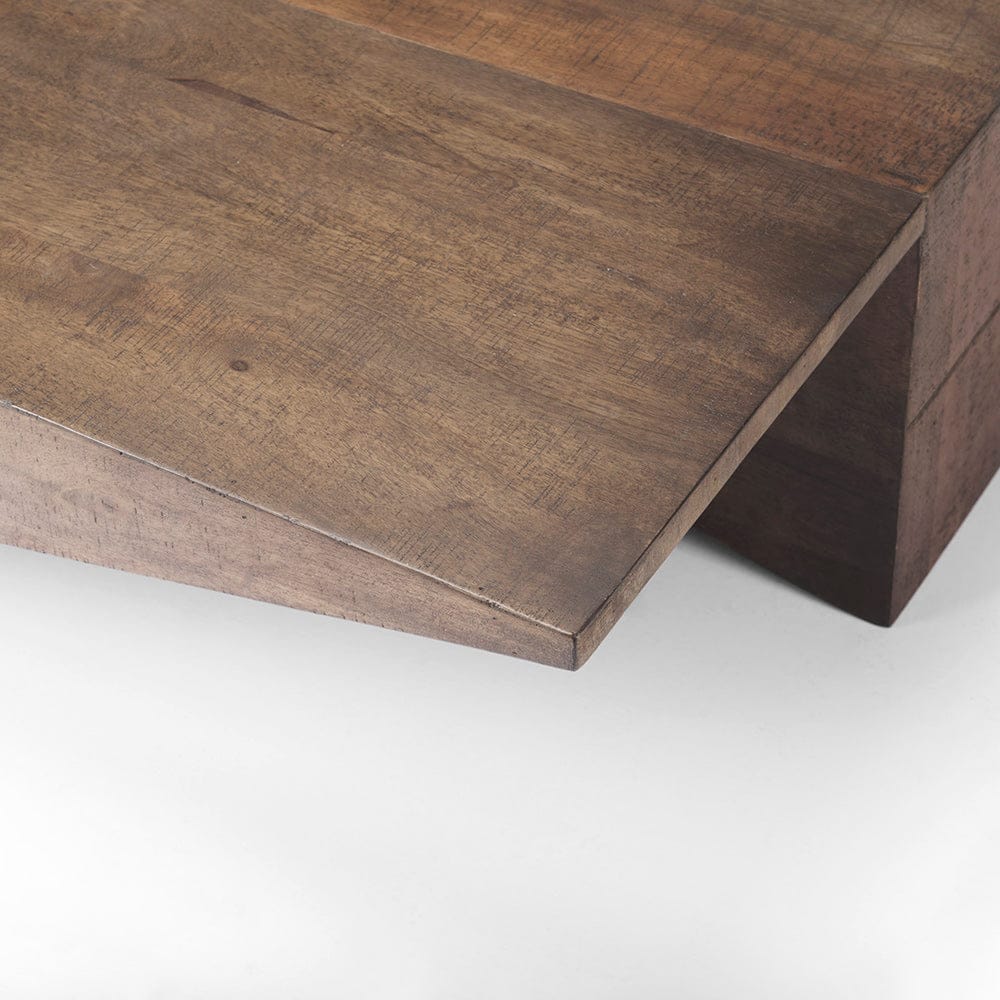 Mercana - West 55L x 32W x 14H Medium Brown Wooden Angled Coffee Table - 69781 view 7