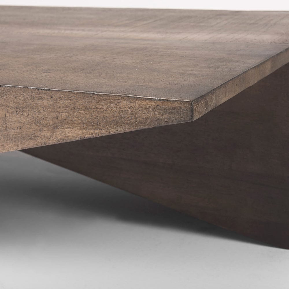 Mercana - West 55L x 32W x 14H Medium Brown Wooden Angled Coffee Table - 69781 view 8