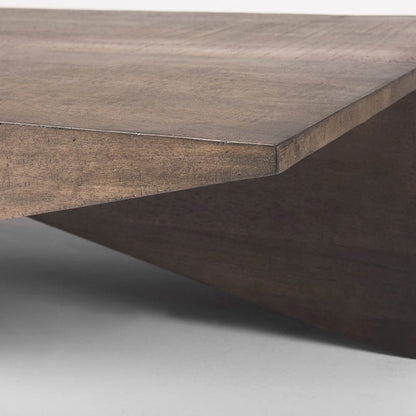 Mercana - West 55L x 32W x 14H Medium Brown Wooden Angled Coffee Table - 69781 view 8