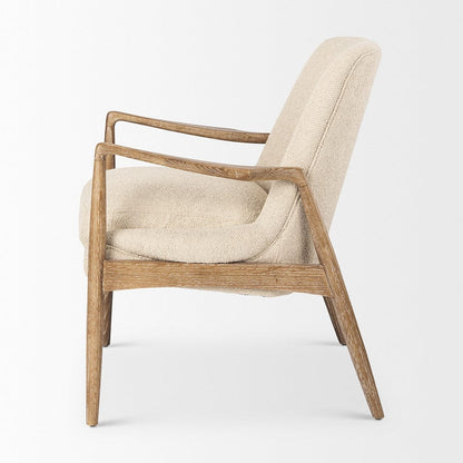 Mercana - Westan Cream Boucle Fabric W/Light Brown Wood Accent Chair - 69814 view 3