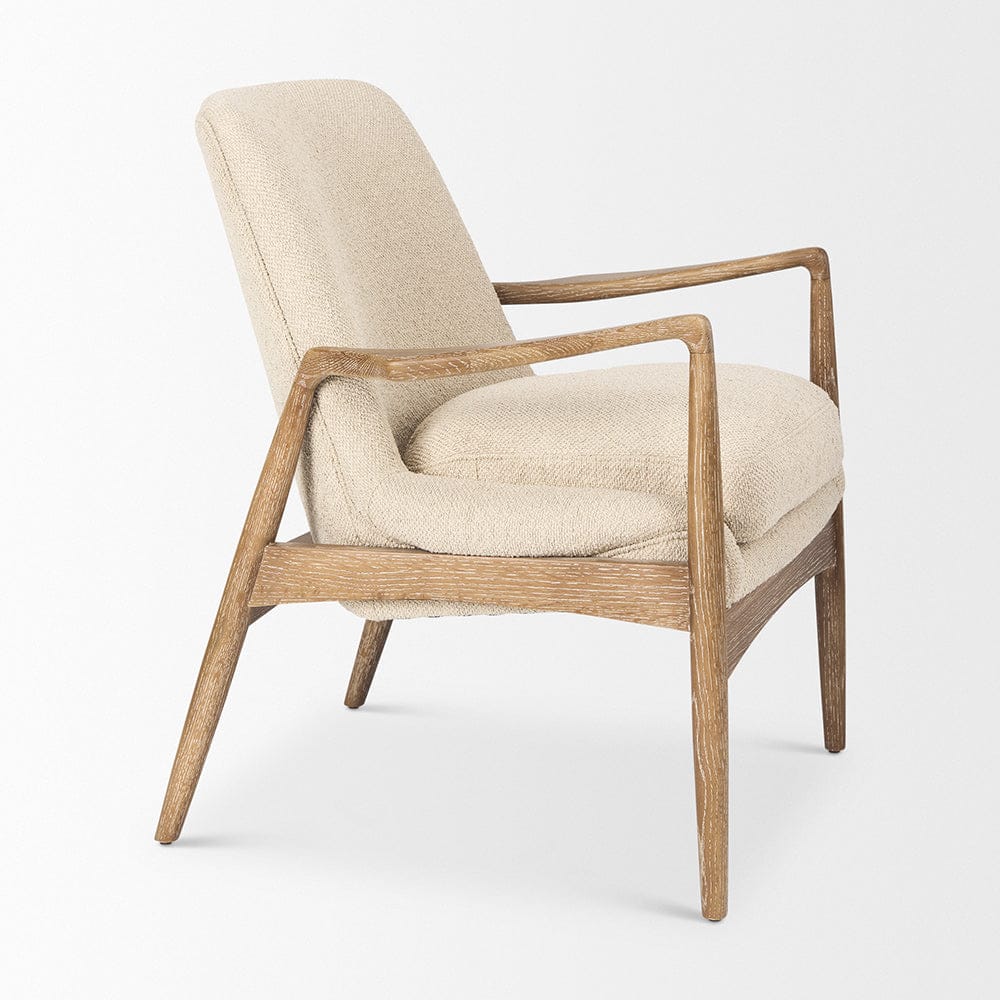 Mercana - Westan Cream Boucle Fabric W/Light Brown Wood Accent Chair - 69814 view 5