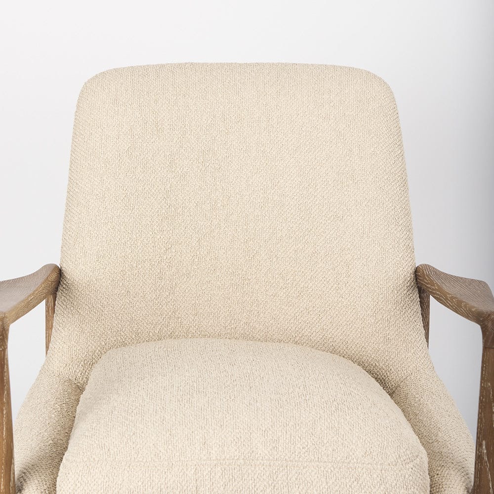 Mercana - Westan Cream Boucle Fabric W/Light Brown Wood Accent Chair - 69814 view 6