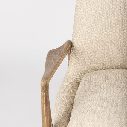 Mercana - Westan Cream Boucle Fabric W/Light Brown Wood Accent Chair - 69814 view 7
