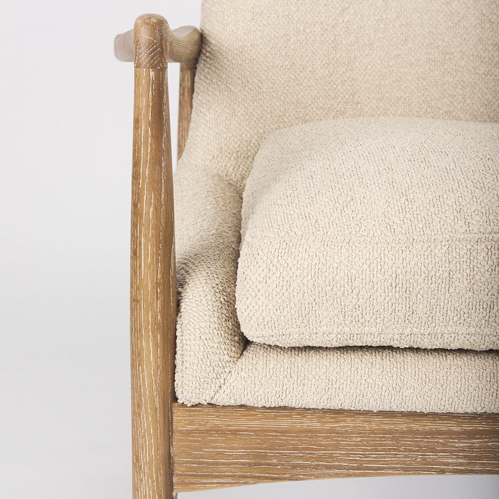 Mercana - Westan Cream Boucle Fabric W/Light Brown Wood Accent Chair - 69814 view 8