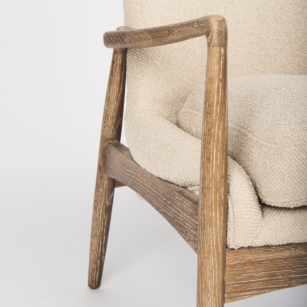 Mercana - Westan Cream Boucle Fabric W/Light Brown Wood Accent Chair - 69814 view 9