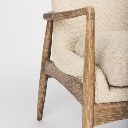 Mercana - Westan Cream Boucle Fabric W/Light Brown Wood Accent Chair - 69814 view 9