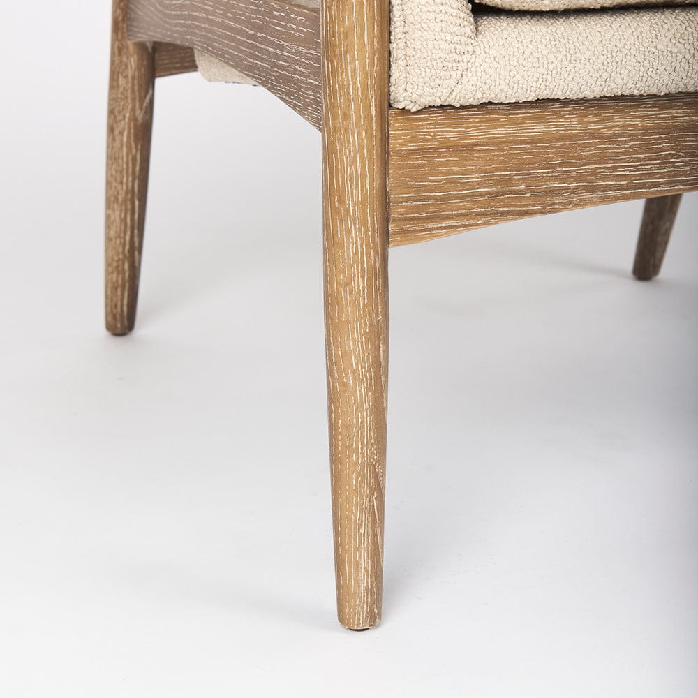 Mercana - Westan Cream Boucle Fabric W/Light Brown Wood Accent Chair - 69814 view 10