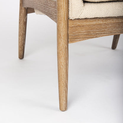 Mercana - Westan Cream Boucle Fabric W/Light Brown Wood Accent Chair - 69814 view 10