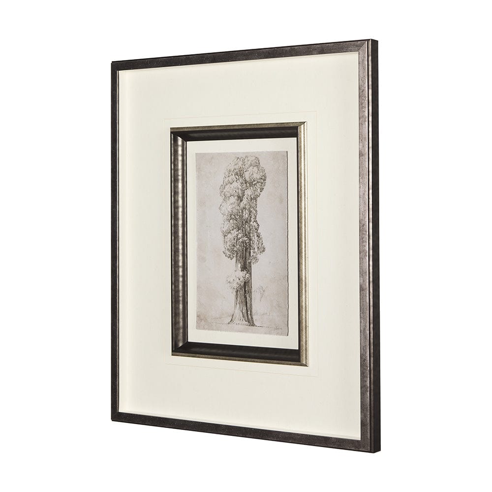 Mercana - Westcoast Tree Drawing I by Mercana Studio Hand Embellished Framed Art Print Matted under Glass - 14715 view 2