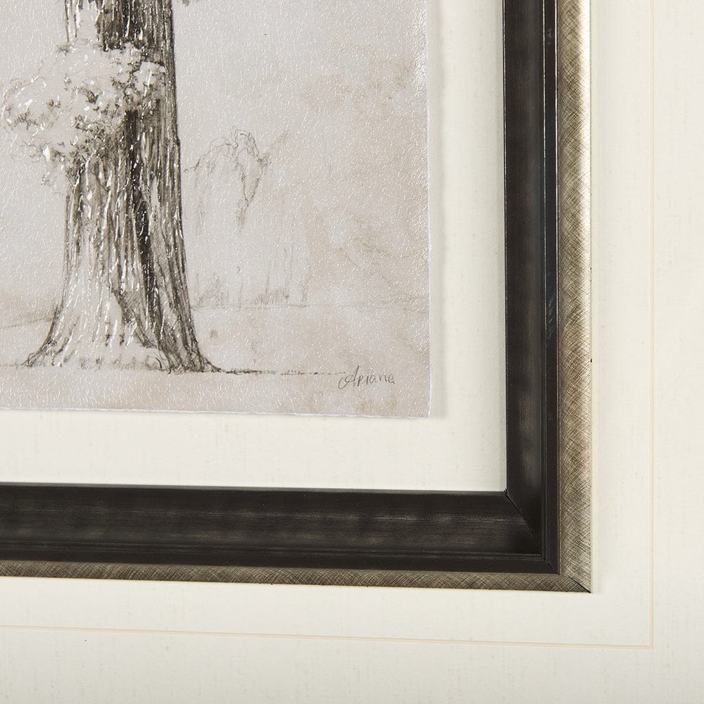 Mercana - Westcoast Tree Drawing I by Mercana Studio Hand Embellished Framed Art Print Matted under Glass - 14715 view 6