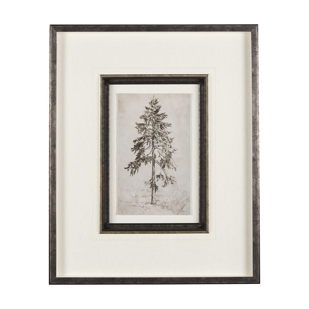 Mercana - Westcoast Tree Drawing II by Mercana Studio Hand Embellished Framed Art Print Matted under Glass - 14716 view 1