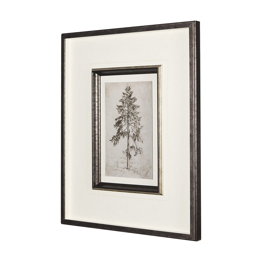 Mercana - Westcoast Tree Drawing II by Mercana Studio Hand Embellished Framed Art Print Matted under Glass - 14716 view 2