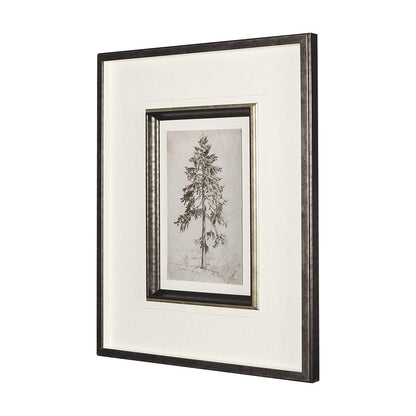 Mercana - Westcoast Tree Drawing II by Mercana Studio Hand Embellished Framed Art Print Matted under Glass - 14716 view 2