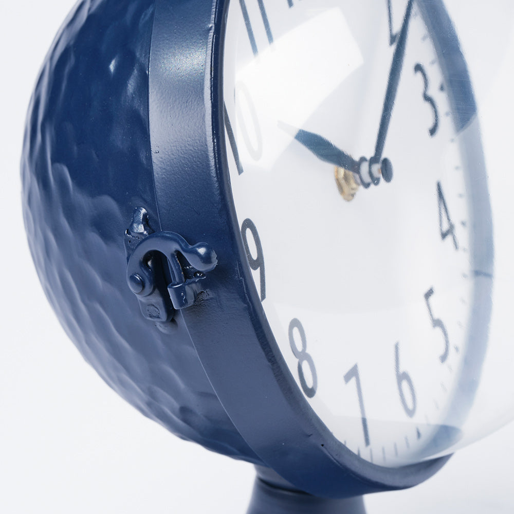 Mercana - Weymouth Blue Metal Glass Dome Table Clock - 68528 view 4