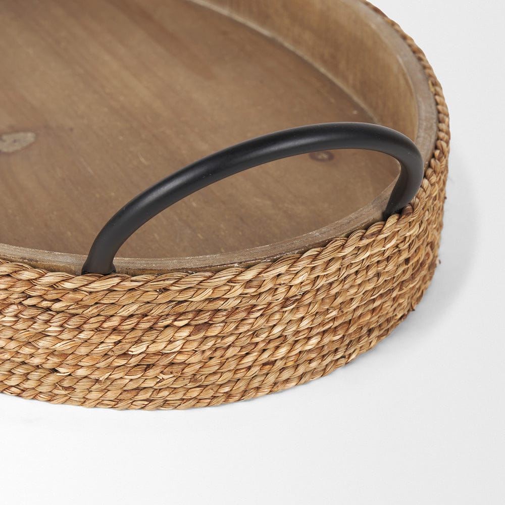 Mercana - Wheaton Light Brown Wood w/ Natural Jute Serving Trays - 71046 view 8