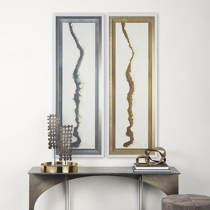 Mercana - White and Gold river by Studio M a Framed Art Print Matted under Glass - 13752 view 7