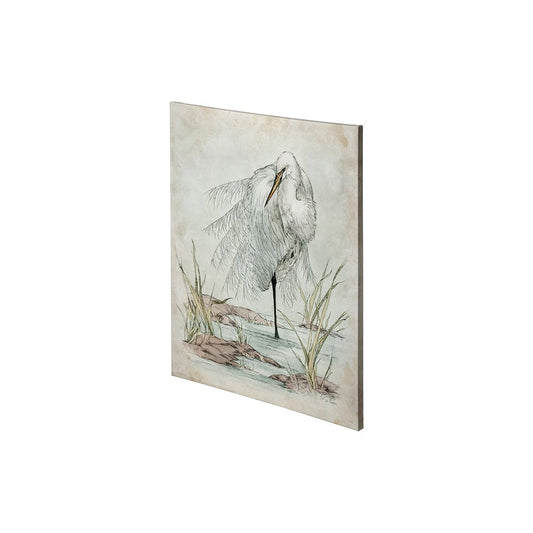 Mercana - White Egret by Mercana Studio a Hand Embellished Textured Canvas - 101183-S view 1