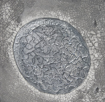 Mercana - White Moon by Studio M a handmade Original Framed Artwork under Glass - 15090 view 7