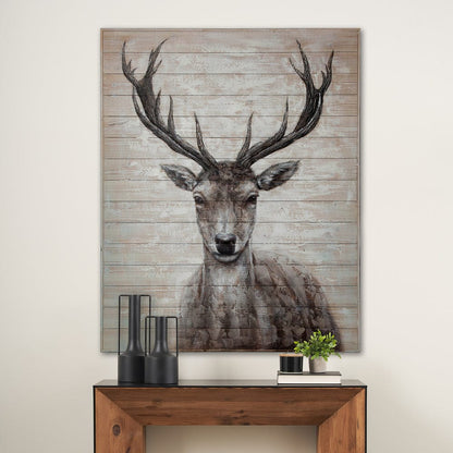 Mercana - White Tail II 48x60 Deer Original Hand Painted on Wood Oil Painting - 67717 view 4