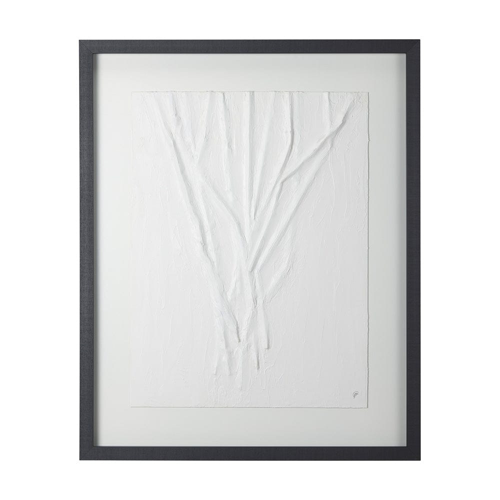 Mercana - White Vines II by Studio M a handmade Original Framed 3D Textured Artwork under Glass - 14258 view 1