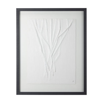 Mercana - White Vines II by Studio M a handmade Original Framed 3D Textured Artwork under Glass - 14258 view 1