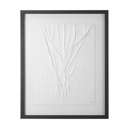 Mercana - White Vines II by Studio M a handmade Original Framed 3D Textured Artwork under Glass - 14258 view 1
